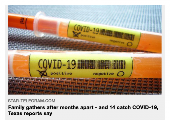 Familia-se reúne-después-de-meses-de-distancia-y-14-contraer-COVID-19-Texas-reports-say